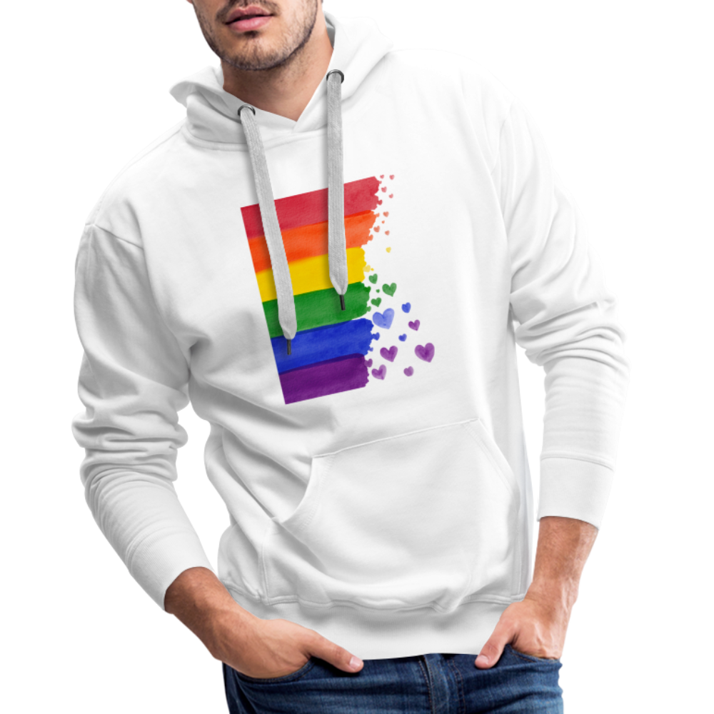 Men’s Premium Hoodie - LGBT Streifen - weiß