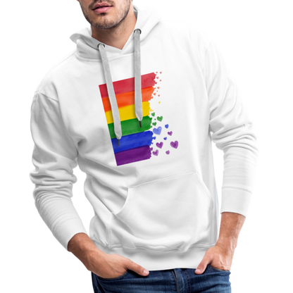 Men’s Premium Hoodie - LGBT Streifen - weiß