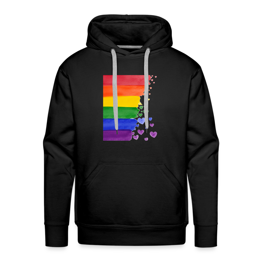 Men’s Premium Hoodie - LGBT Streifen - Schwarz