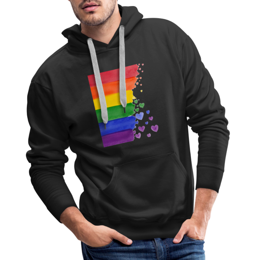 Men’s Premium Hoodie - LGBT Streifen - Schwarz