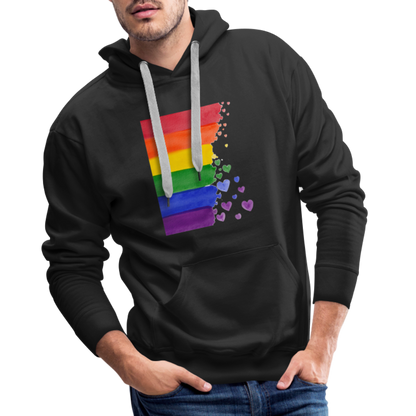 Men’s Premium Hoodie - LGBT Streifen - Schwarz