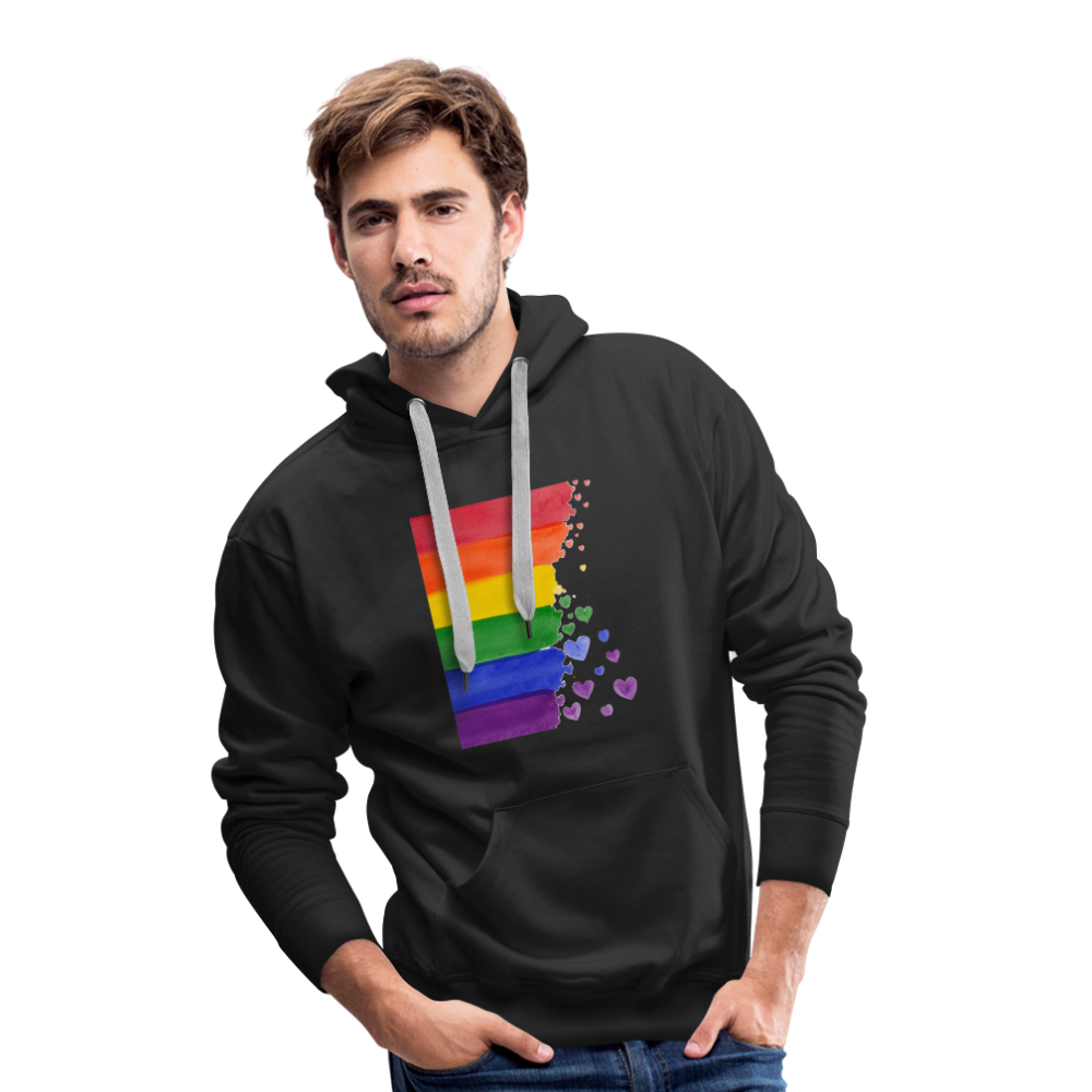 Men’s Premium Hoodie - LGBT Streifen - Schwarz