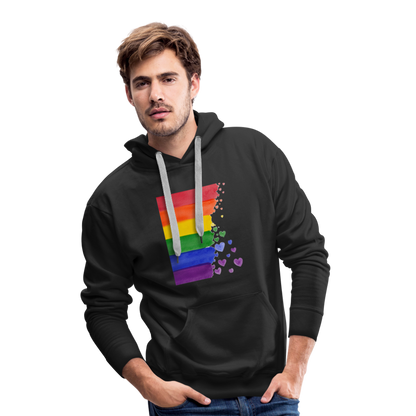 Men’s Premium Hoodie - LGBT Streifen - Schwarz