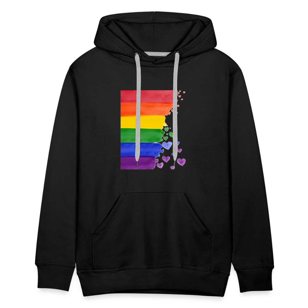 Men’s Premium Hoodie - LGBT Streifen - Schwarz