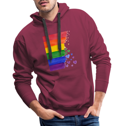 Men’s Premium Hoodie - LGBT Streifen - Bordeaux