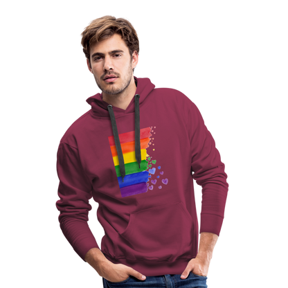 Men’s Premium Hoodie - LGBT Streifen - Bordeaux