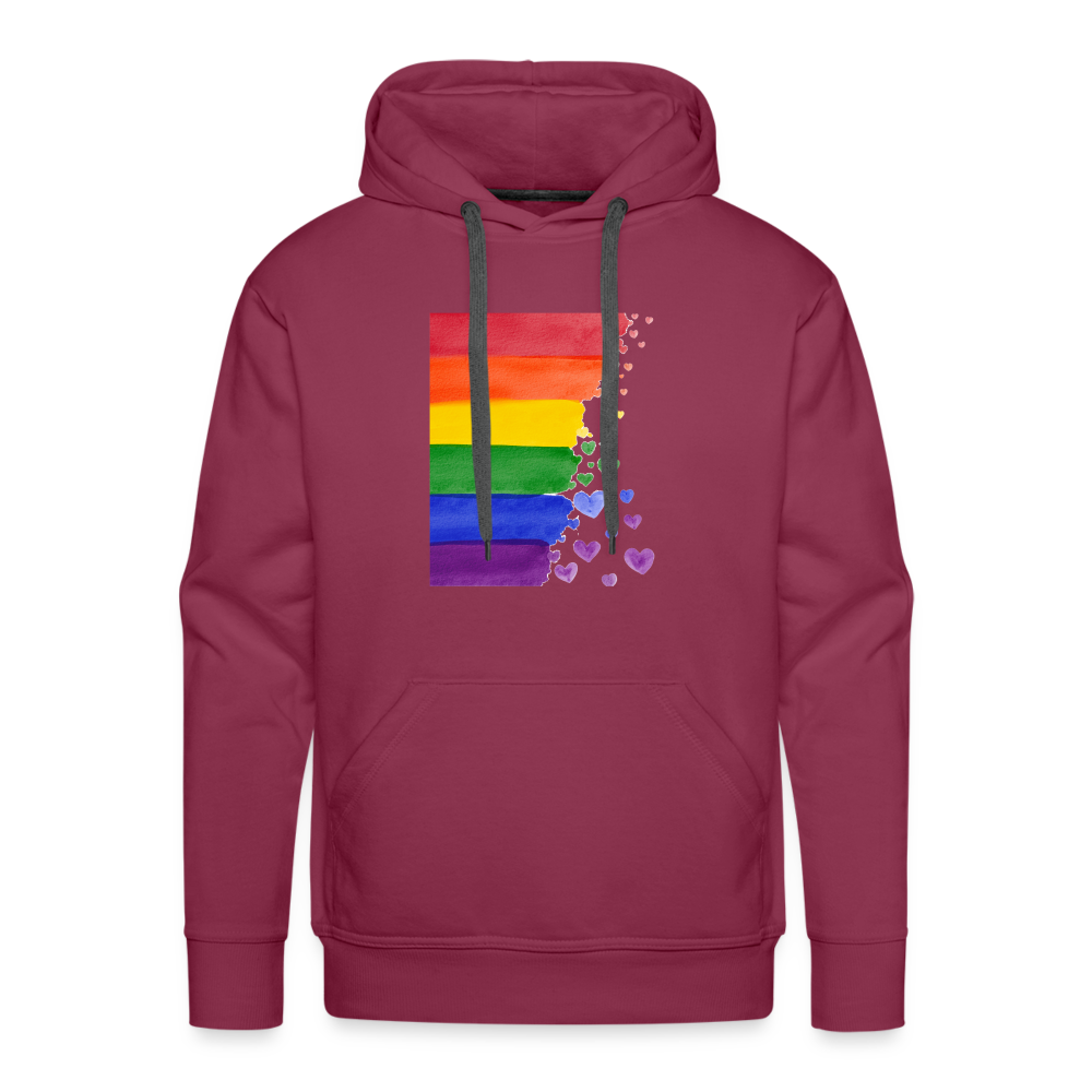 Men’s Premium Hoodie - LGBT Streifen - Bordeaux