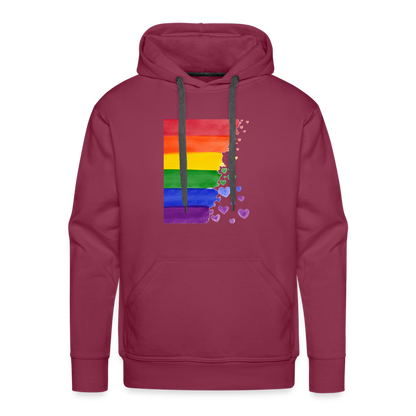 Men’s Premium Hoodie - LGBT Streifen - Bordeaux