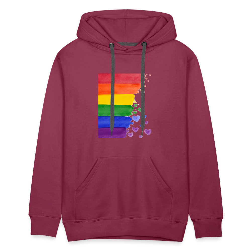 Men’s Premium Hoodie - LGBT Streifen - Bordeaux