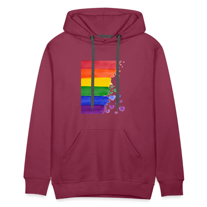 Men’s Premium Hoodie - LGBT Streifen - Bordeaux