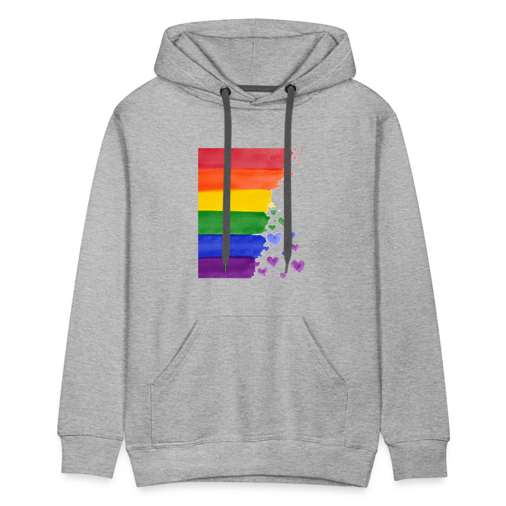 Men’s Premium Hoodie - LGBT Streifen - Grau meliert