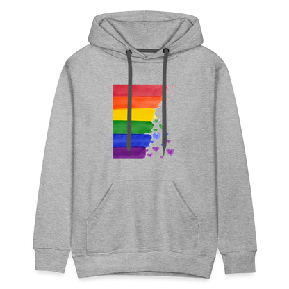 Men’s Premium Hoodie - LGBT Streifen - Grau meliert