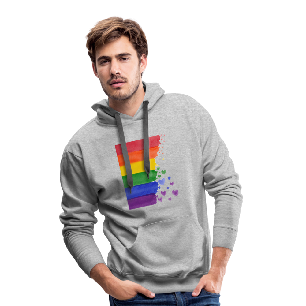 Men’s Premium Hoodie - LGBT Streifen - Grau meliert