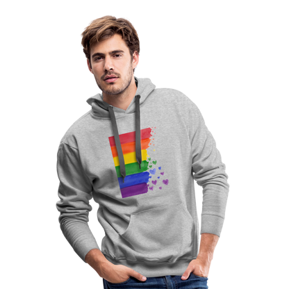 Men’s Premium Hoodie - LGBT Streifen - Grau meliert