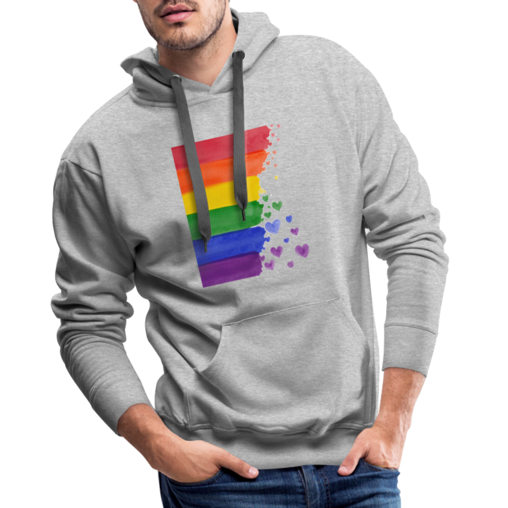 Men’s Premium Hoodie - LGBT Streifen - Grau meliert