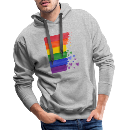 Men’s Premium Hoodie - LGBT Streifen - Grau meliert