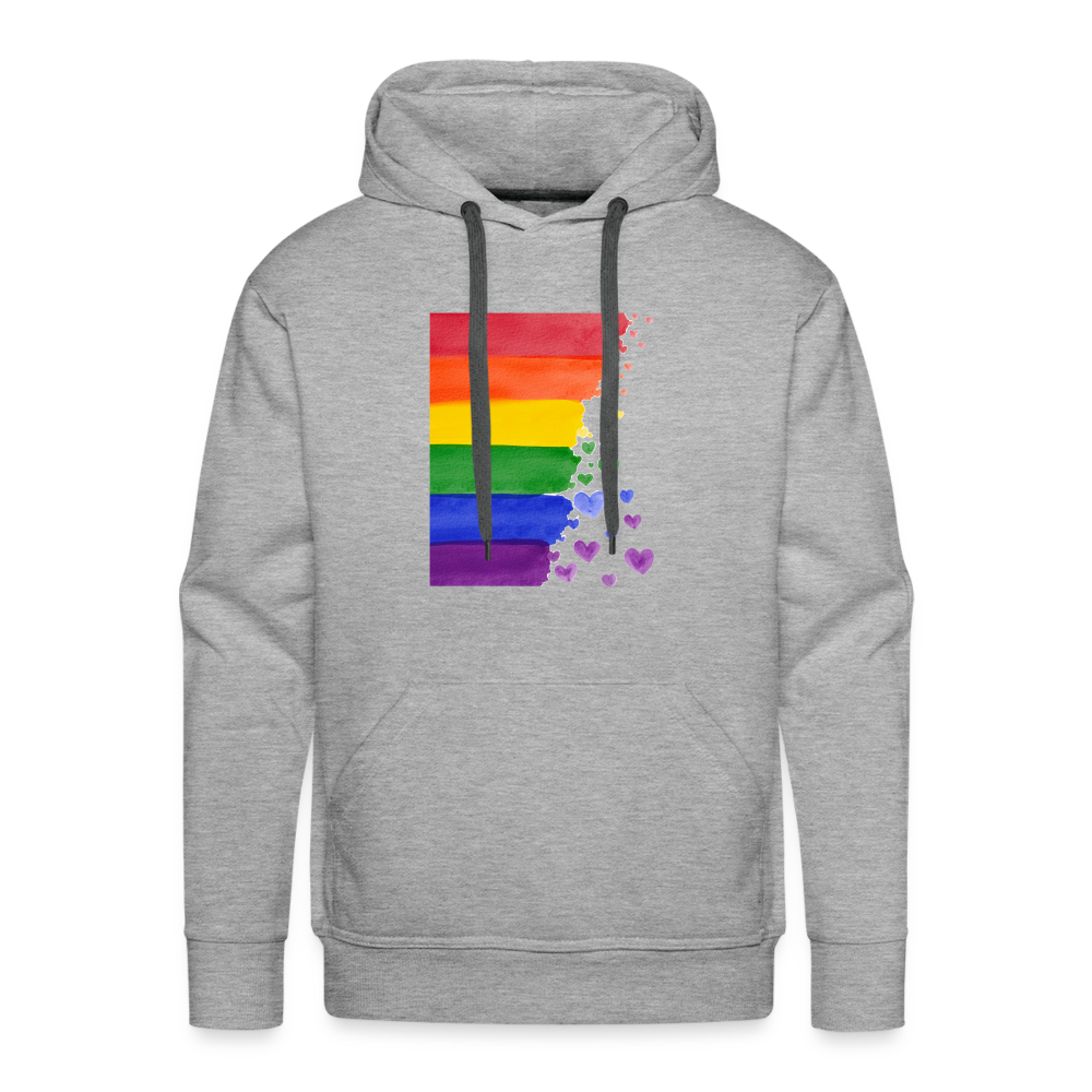 Men’s Premium Hoodie - LGBT Streifen - Grau meliert