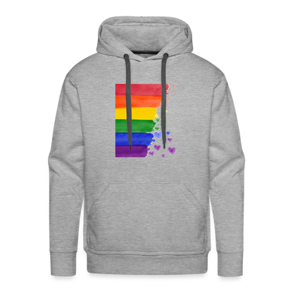 Men’s Premium Hoodie - LGBT Streifen - Grau meliert