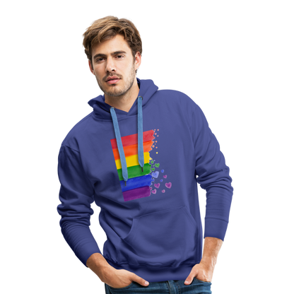 Men’s Premium Hoodie - LGBT Streifen - Königsblau