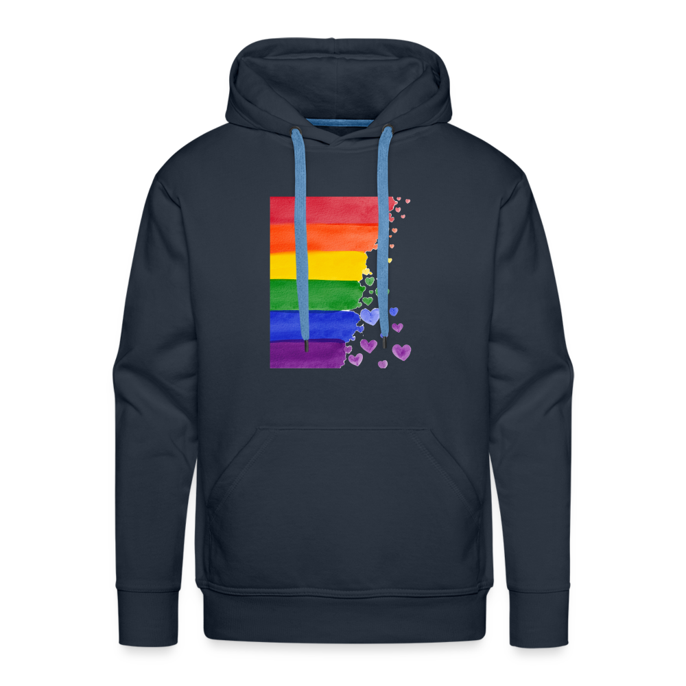 Men’s Premium Hoodie - LGBT Streifen - Navy