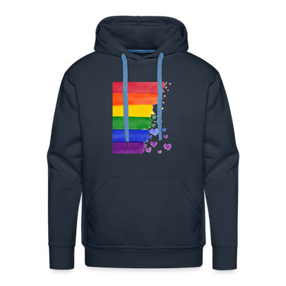 Men’s Premium Hoodie - LGBT Streifen - Navy