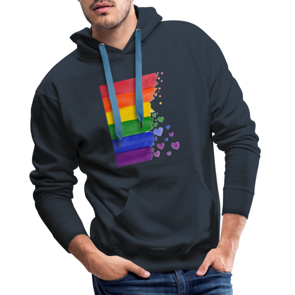 Men’s Premium Hoodie - LGBT Streifen - Navy