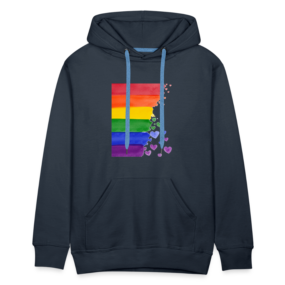 Men’s Premium Hoodie - LGBT Streifen - Navy