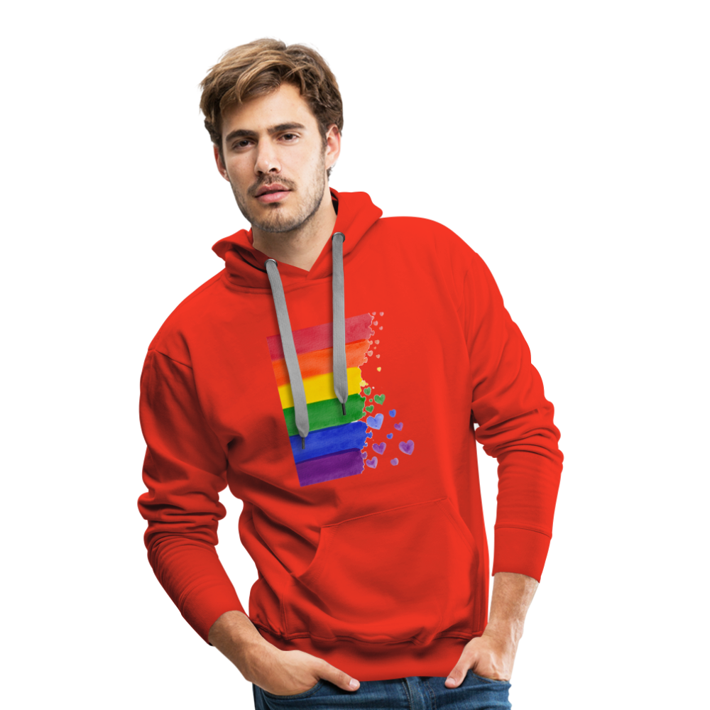 Men’s Premium Hoodie - LGBT Streifen - Rot