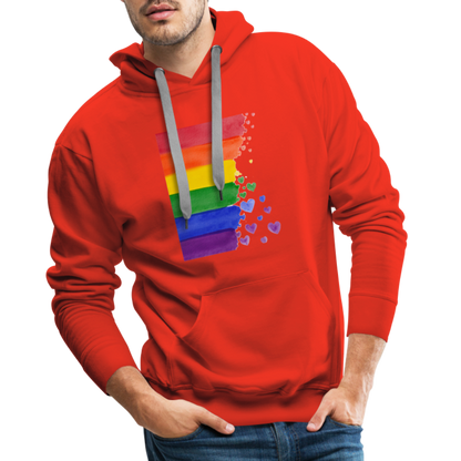 Men’s Premium Hoodie - LGBT Streifen - Rot