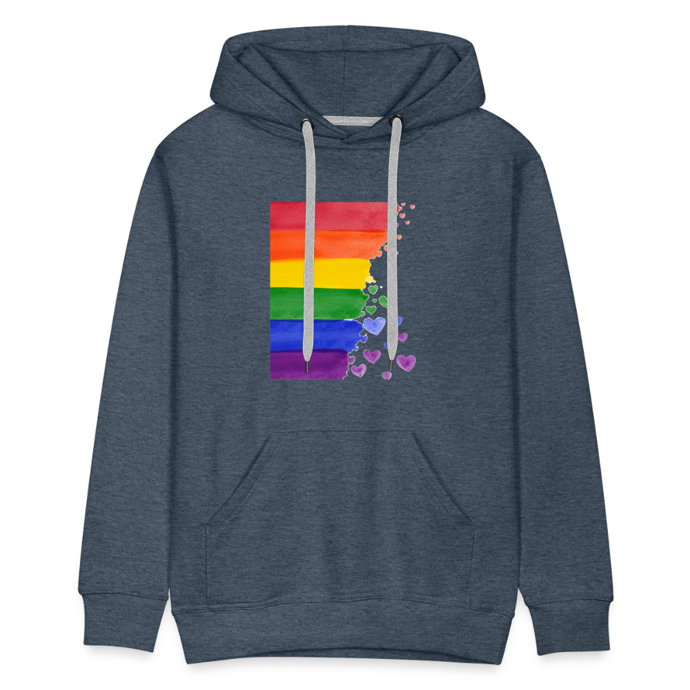 Men’s Premium Hoodie - LGBT Streifen - Jeansblau