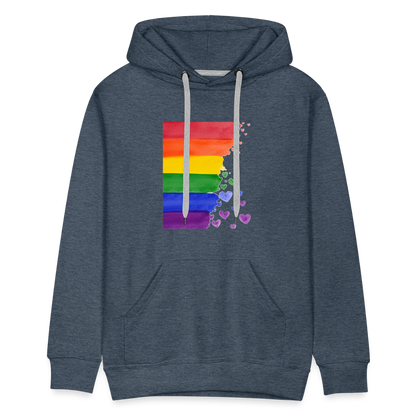 Men’s Premium Hoodie - LGBT Streifen - Jeansblau