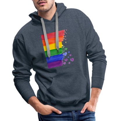 Men’s Premium Hoodie - LGBT Streifen - Jeansblau