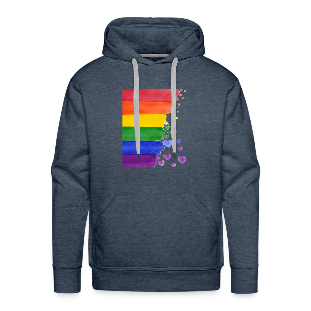 Men’s Premium Hoodie - LGBT Streifen - Jeansblau