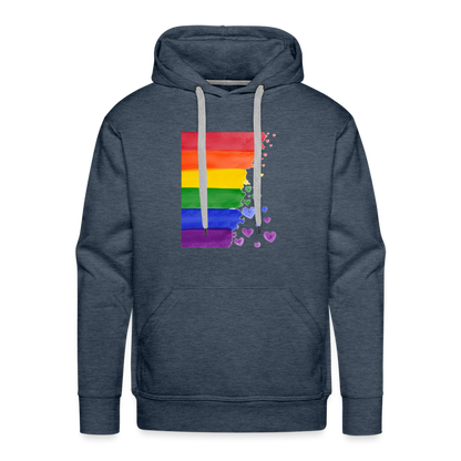 Men’s Premium Hoodie - LGBT Streifen - Jeansblau