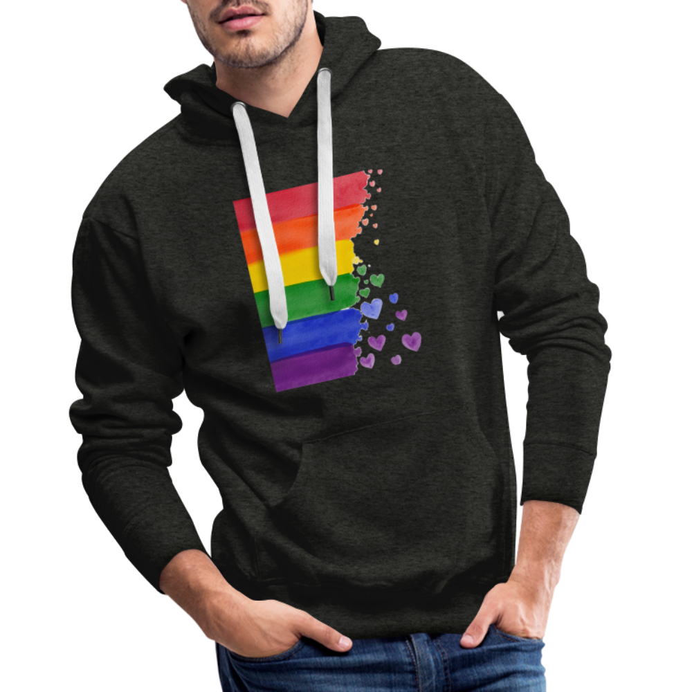 Men’s Premium Hoodie - LGBT Streifen - Anthrazit