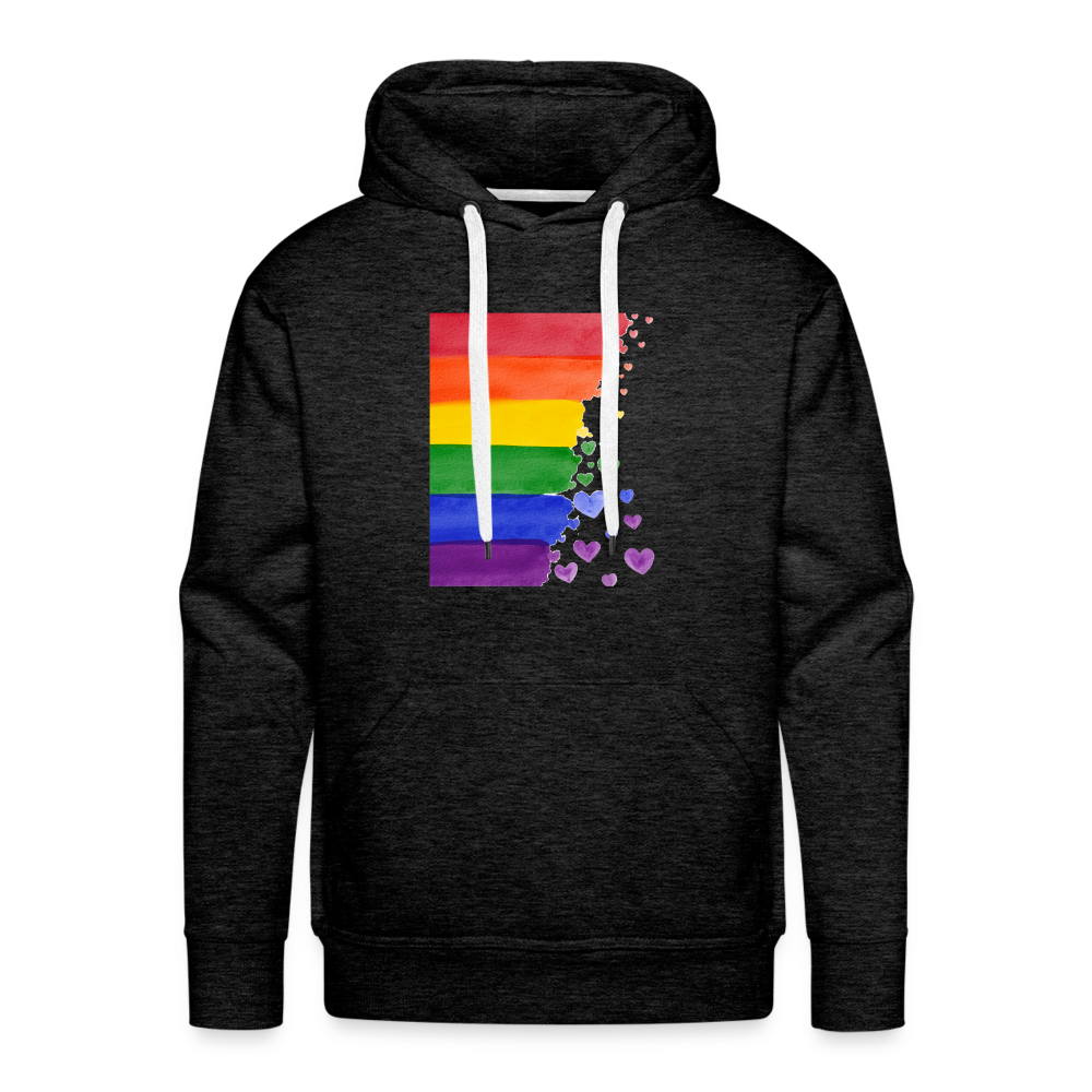 Men’s Premium Hoodie - LGBT Streifen - Anthrazit