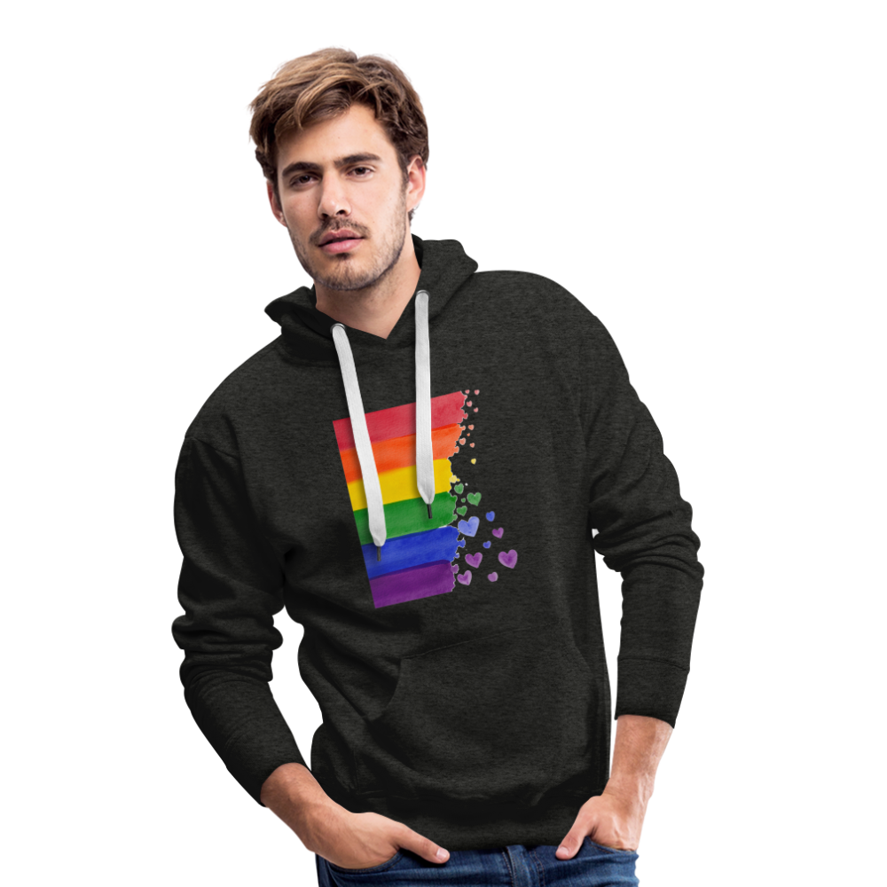 Men’s Premium Hoodie - LGBT Streifen - Anthrazit