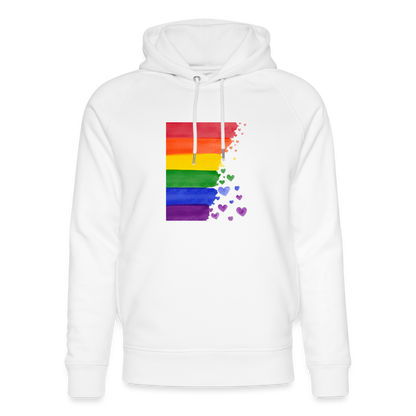 Unisex Bio-Hoodie von Stanley & Stella - LGBT Streifen - weiß