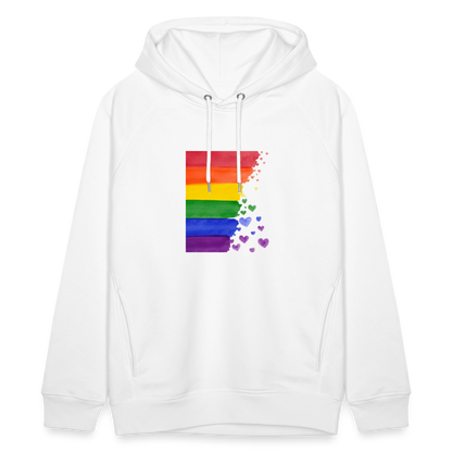 Unisex Bio-Hoodie von Stanley & Stella - LGBT Streifen - weiß