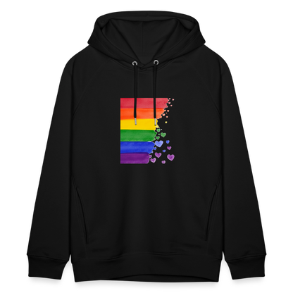 Unisex Bio-Hoodie von Stanley & Stella - LGBT Streifen - Schwarz