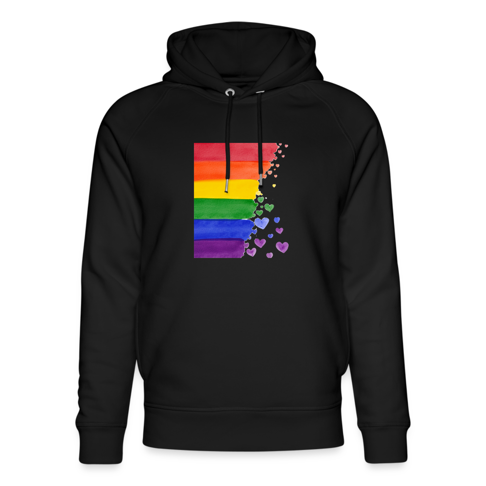 Unisex Bio-Hoodie von Stanley & Stella - LGBT Streifen - Schwarz