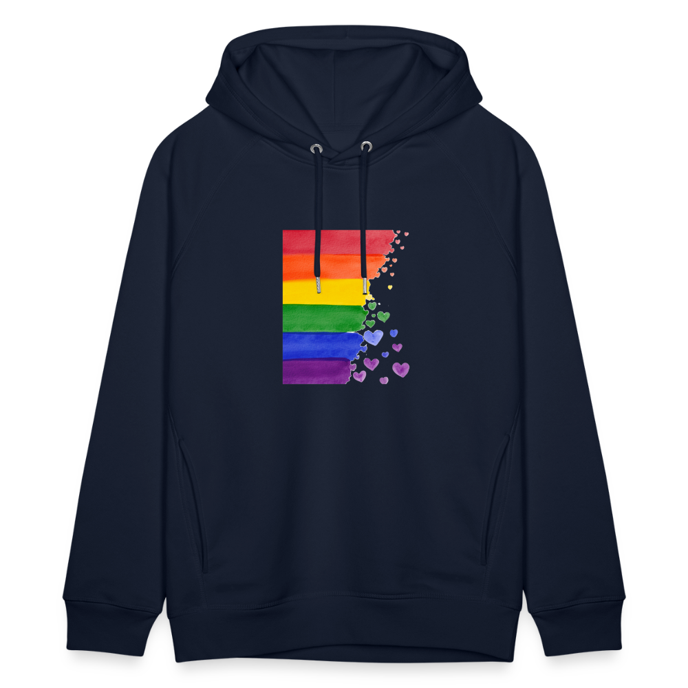 Unisex Bio-Hoodie von Stanley & Stella - LGBT Streifen - Navy