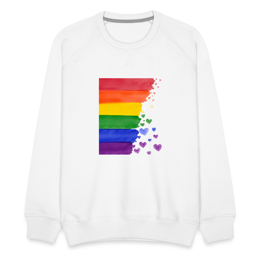 Männer Premium Pullover - LGBT Streifen - weiß