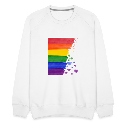 Männer Premium Pullover - LGBT Streifen - weiß