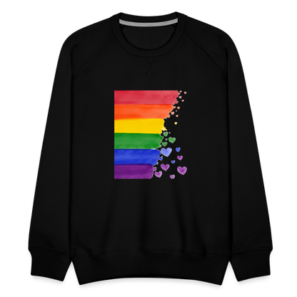 Männer Premium Pullover - LGBT Streifen - Schwarz