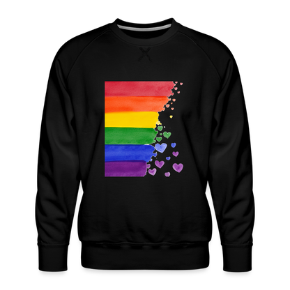 Männer Premium Pullover - LGBT Streifen - Schwarz