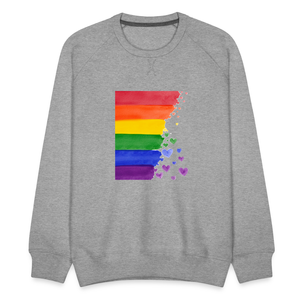 Männer Premium Pullover - LGBT Streifen - Grau meliert