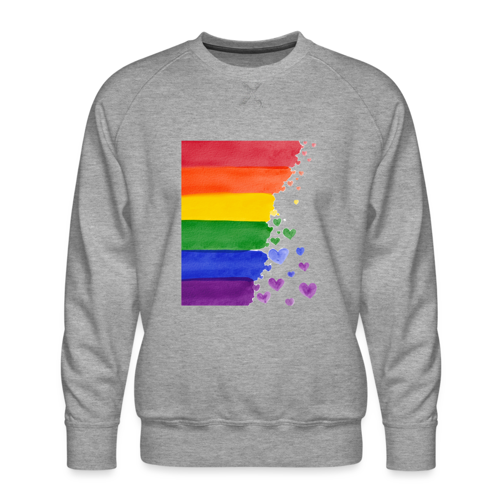 Männer Premium Pullover - LGBT Streifen - Grau meliert