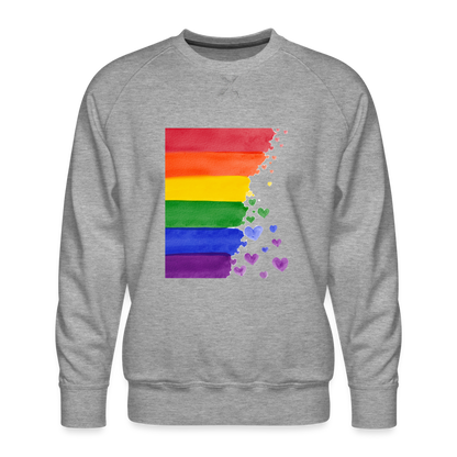 Männer Premium Pullover - LGBT Streifen - Grau meliert