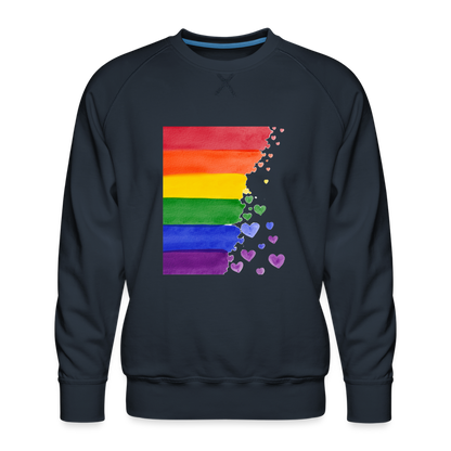 Männer Premium Pullover - LGBT Streifen - Navy